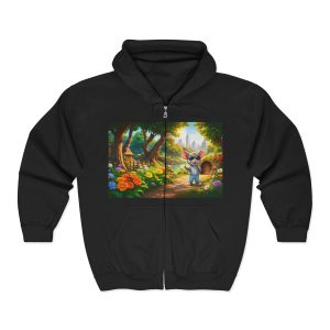 Cute Koala Garden Zip Hoodie — Adorable Koala in Flower Path Full‑Zip Sweatshirt